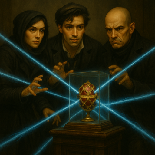 JB, Echo, and Jackal find the Fabergé egg in an electroplasm field