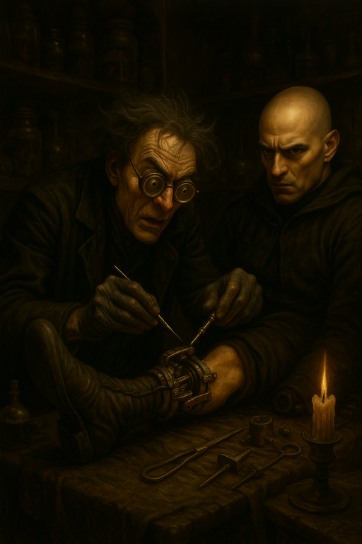 Dr. Finklebottom heals Jackal's ankle