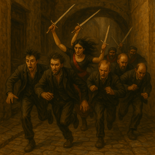 The surviving Red Sashes chase the Ghostfang Pack