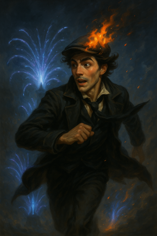 Vesper escaping the blast only slightly singed