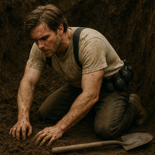 Man digging in the hole