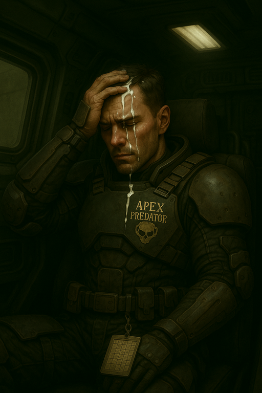 A wounded Murderbot, inside the APC