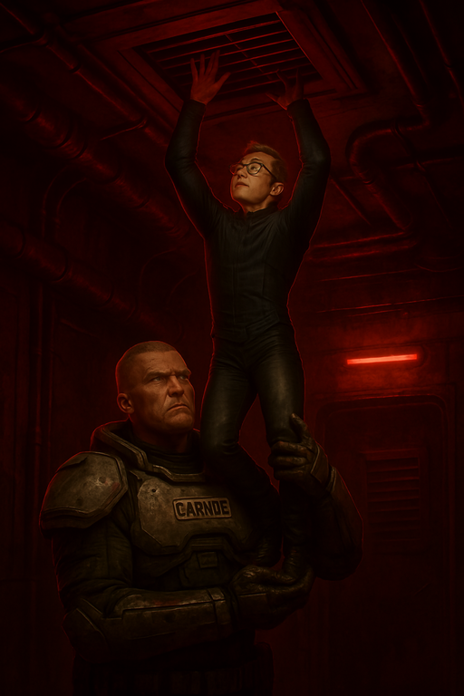 Carnoc lifts Zeke up to the vent