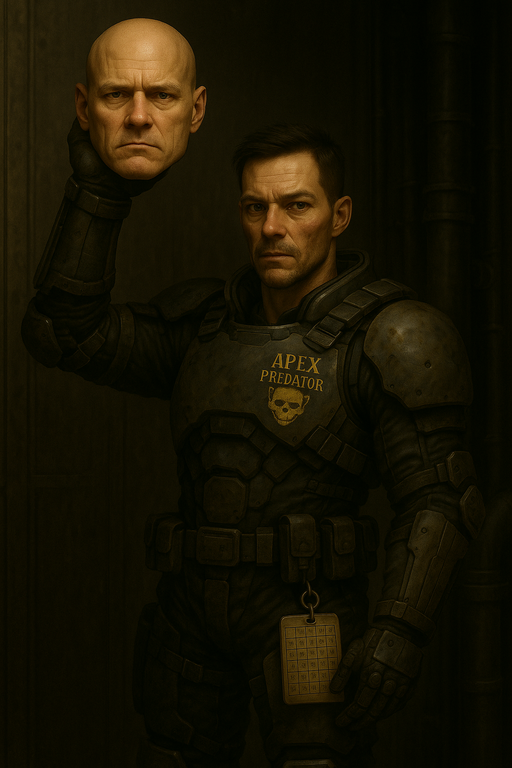 Murderbot grabs Hinton's head