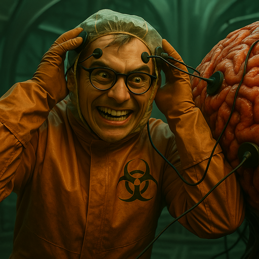 Zeke connects himself to the electrodes removed from the Carc noble