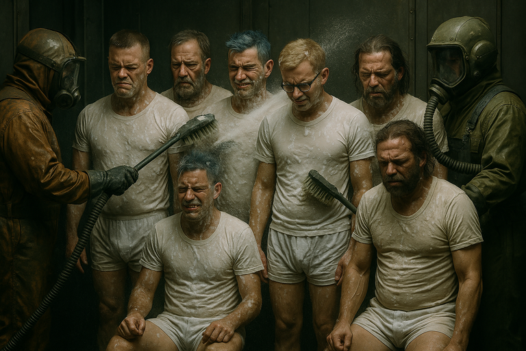 Crew submits to decontamination