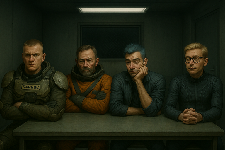 Crew detained in an interrogation room