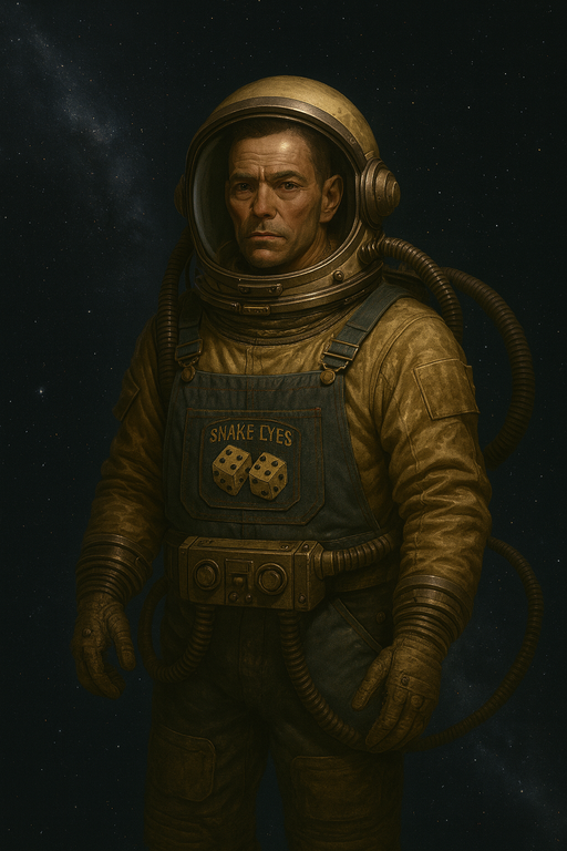 Float in space in a vacsuit