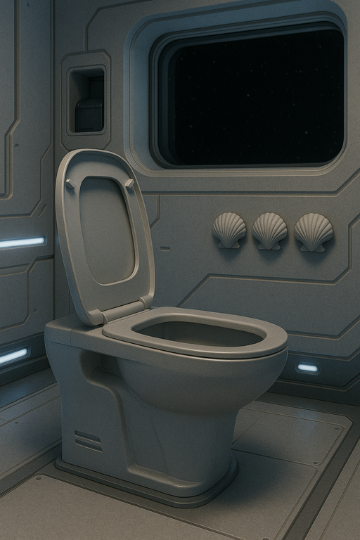 Ink hides the case behind this toilet